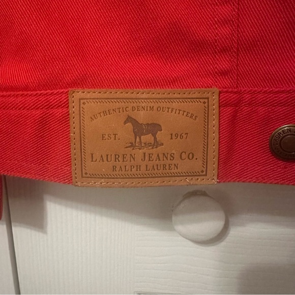 Ralph Lauren Women's Red Jean Jacket - Picture 4 of 4